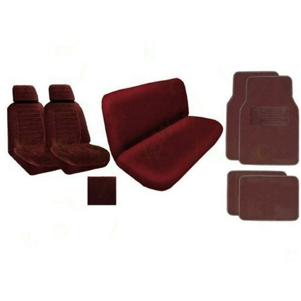Acme U634-5110 Dark Red Vinyl Front Bucket and Rear Bench Seat Upholstery 